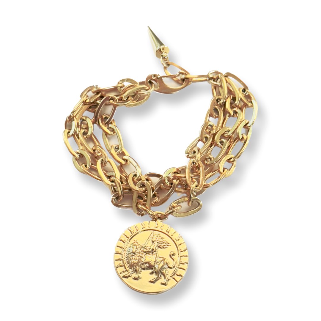 Women’s Lion Tamer Bracelet In Yellow Gold Jagged Halo Jewelry