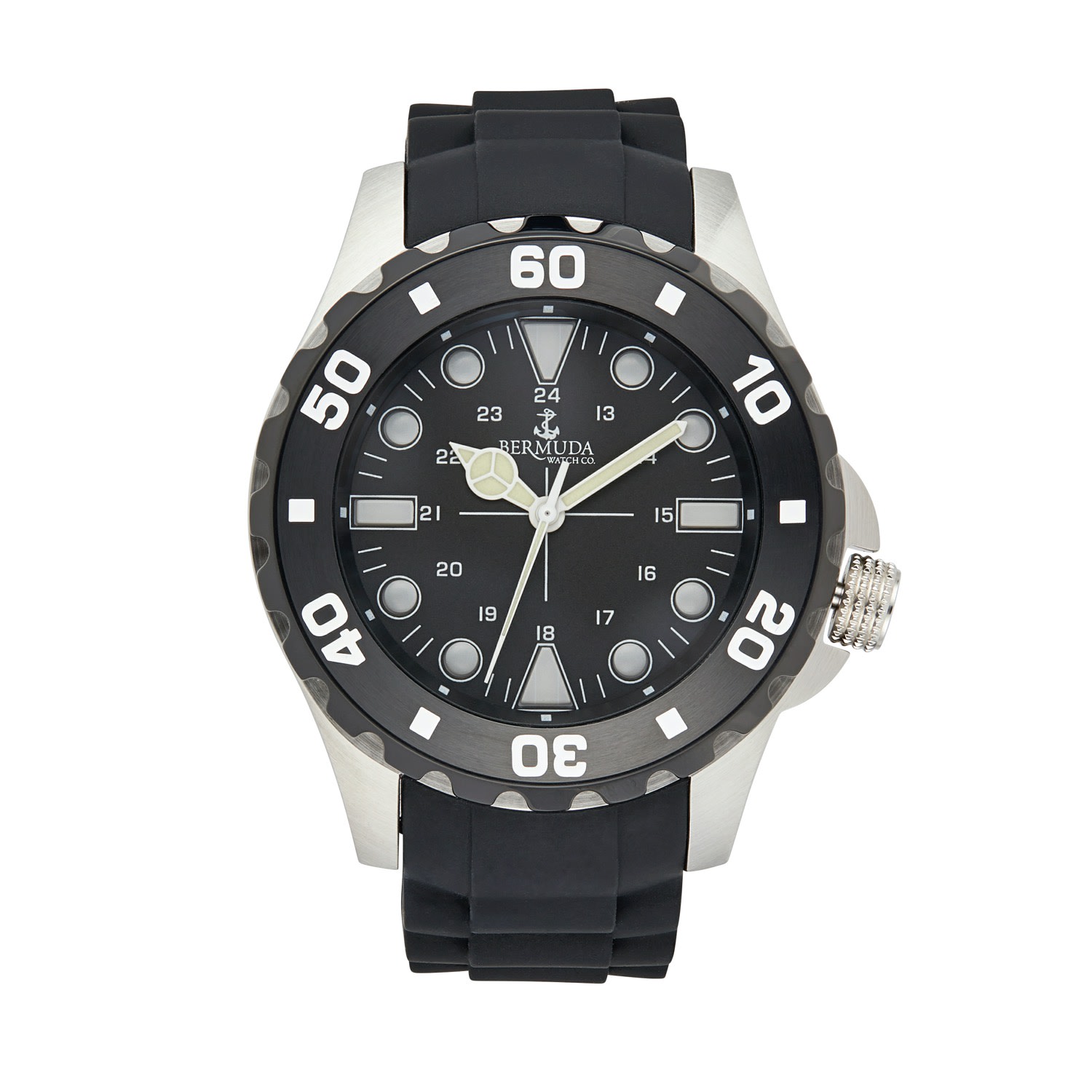 Bermuda Watch Company Bermuda Watch Co Shelly Bay Smart Light Black & Silver Watch Mens In Black