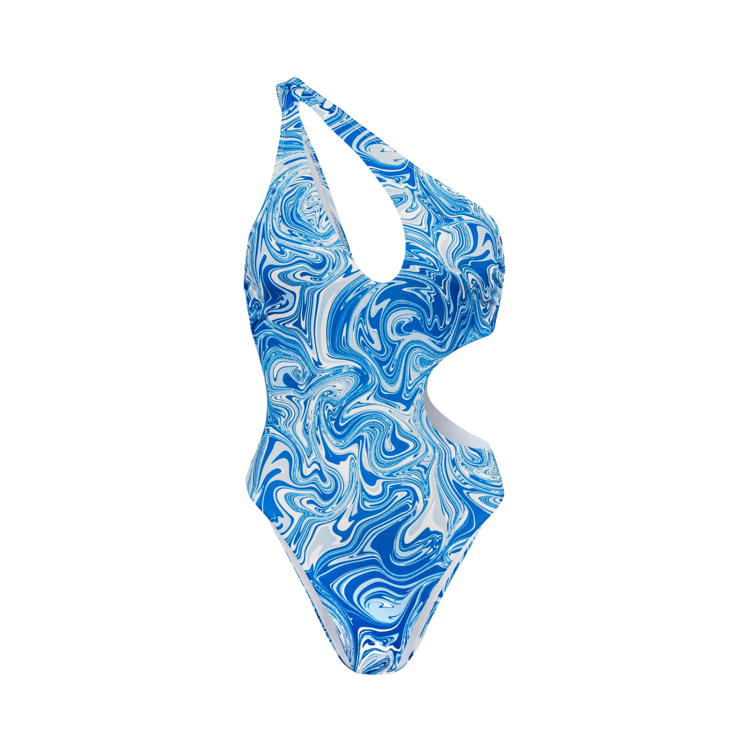 Women’s Blue / White Aquadelic Swimsuit Medium Ekcentrik