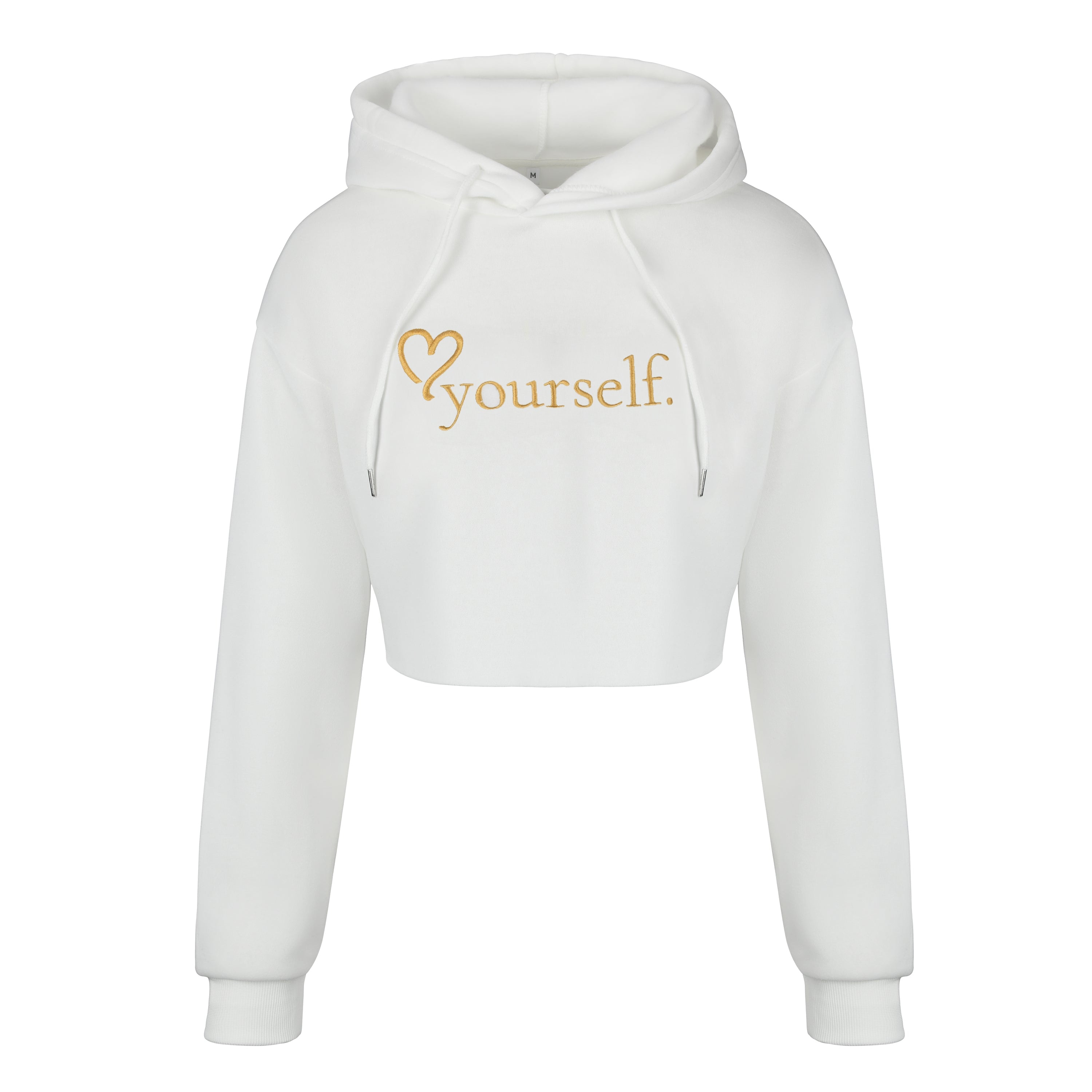 Rejected Hearts Club Women's Love Yourself Crop Hoodie White In White