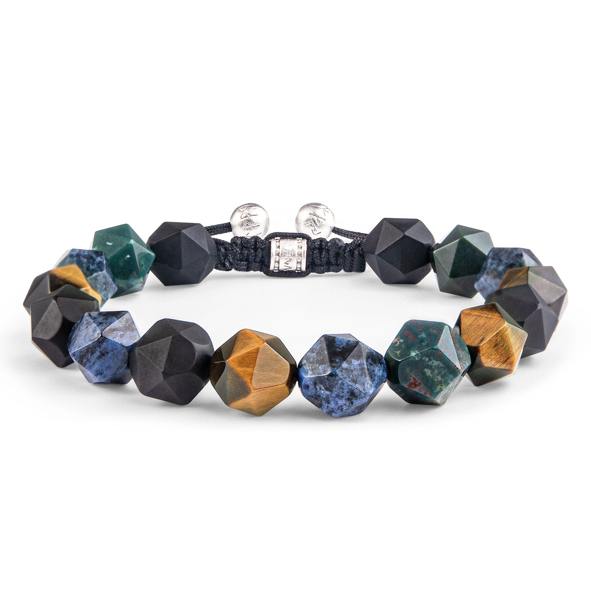 Awnl Men's Green / Blue / Yellow Multicolored Gemstone Macrame Bracelet