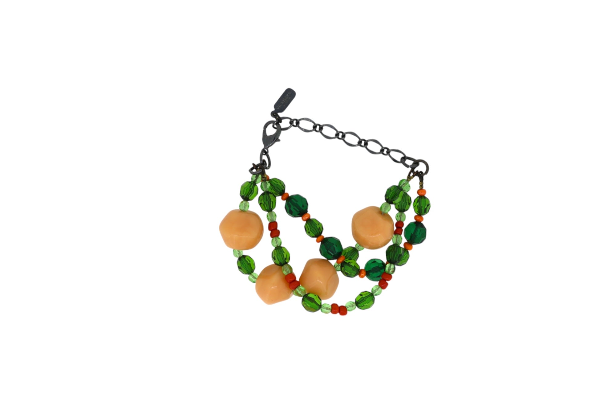 Women's Green / Orange Pumpkin Parade Self-Weaving Multi-Strand Bracelet | Vickisarge