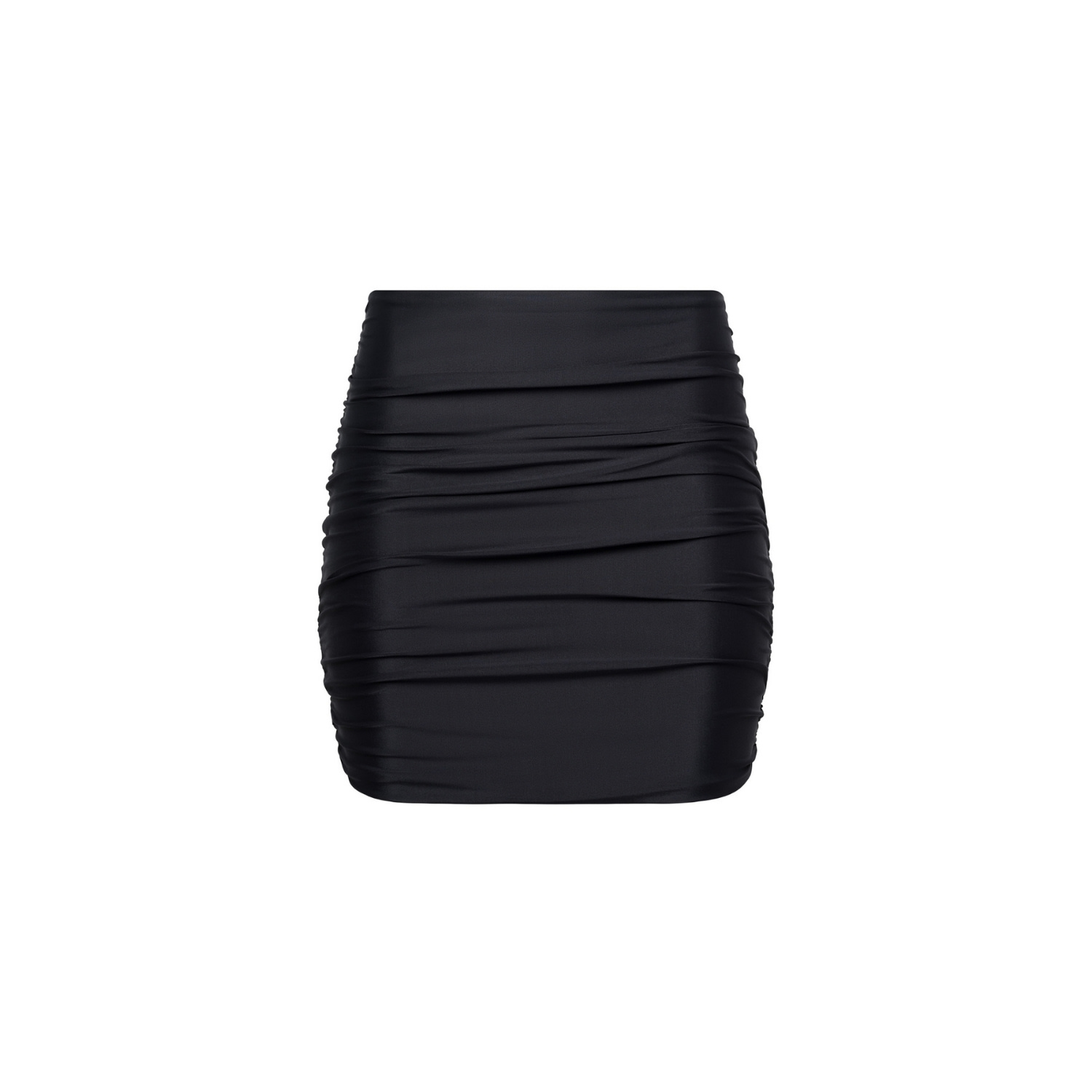 Playaluxe Women's Rio Ruched Mini Skirt Black In Black