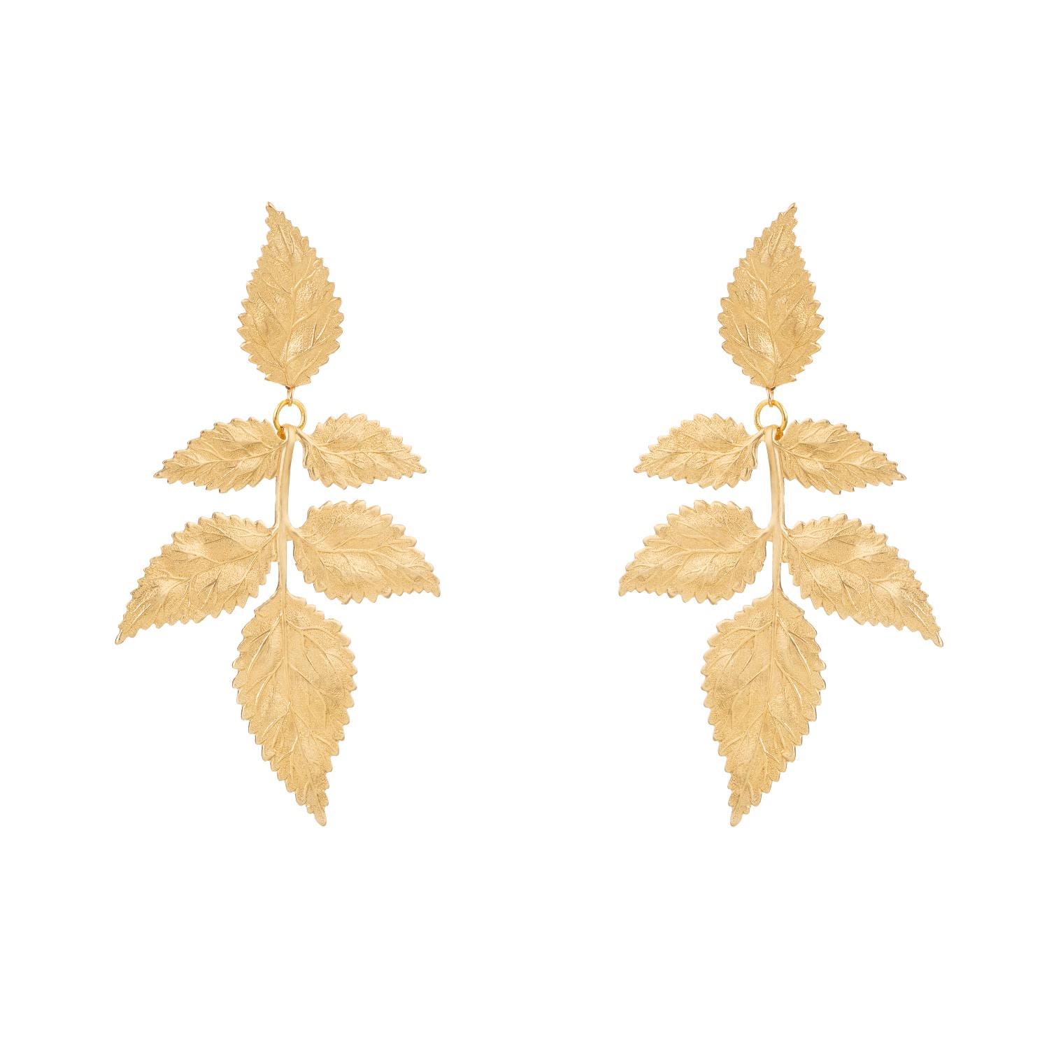 Women’s Golden Leaf Earrings Clip Pat’s Jewelry