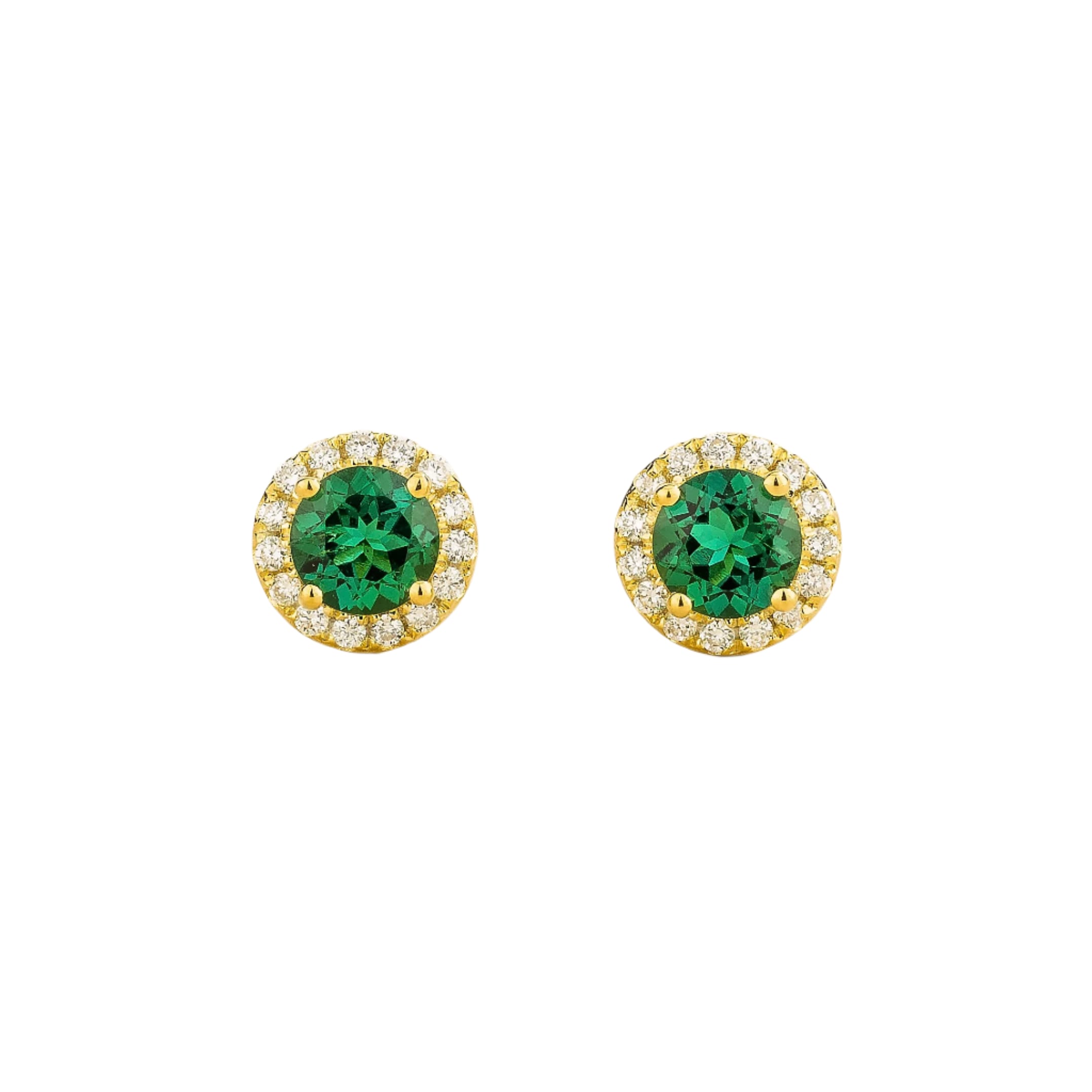 Juvetti Women's Green / White / Gold Mars Gold Earrings Emerald & Diamond In Multi