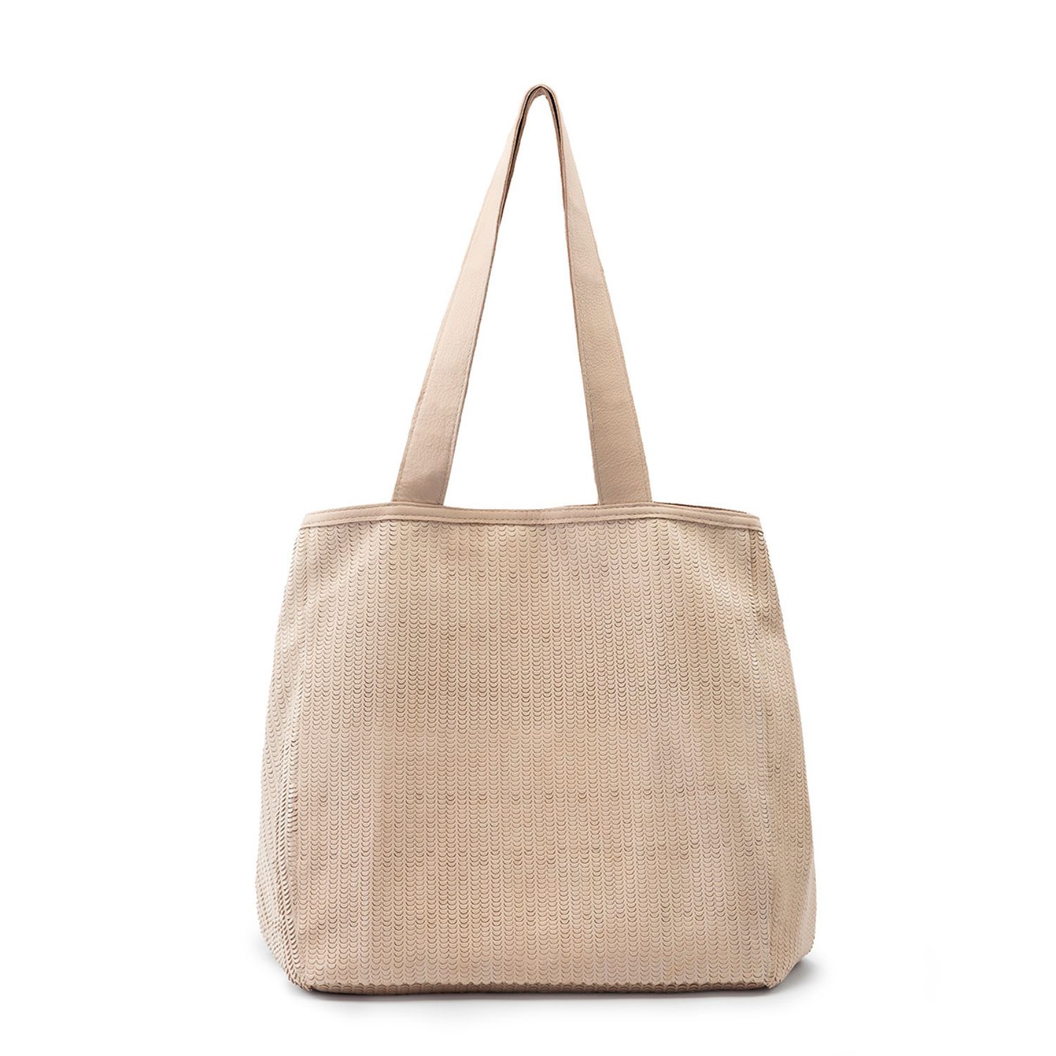 Juan-jo Women's Neutrals Ecru Perforated Leather Tote Bag- Beige Slouchy Large Bag In Burgundy