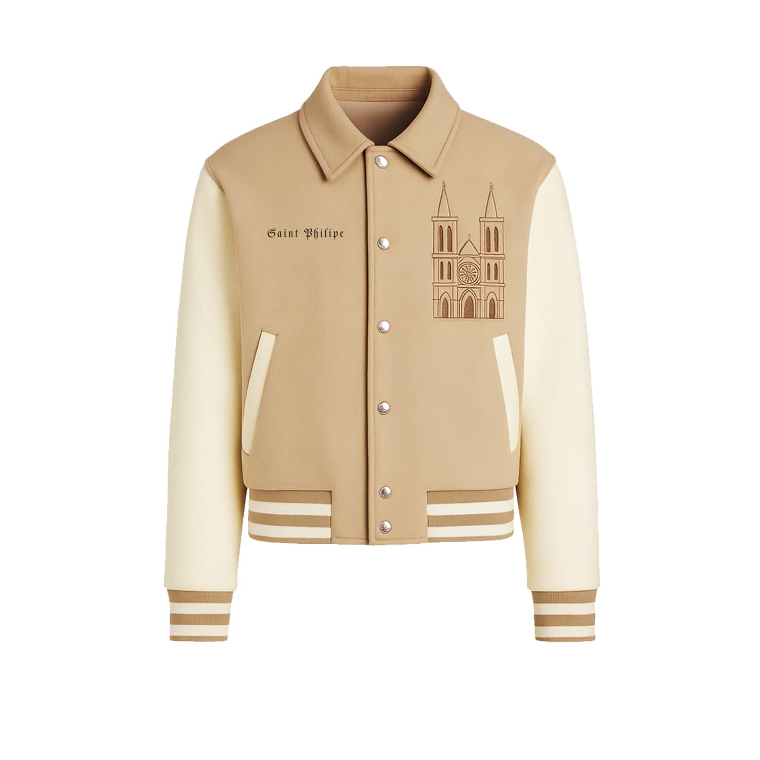 Saint Philippe Cathedral Varsity Jacket | Freak vault | Wolf & Badger