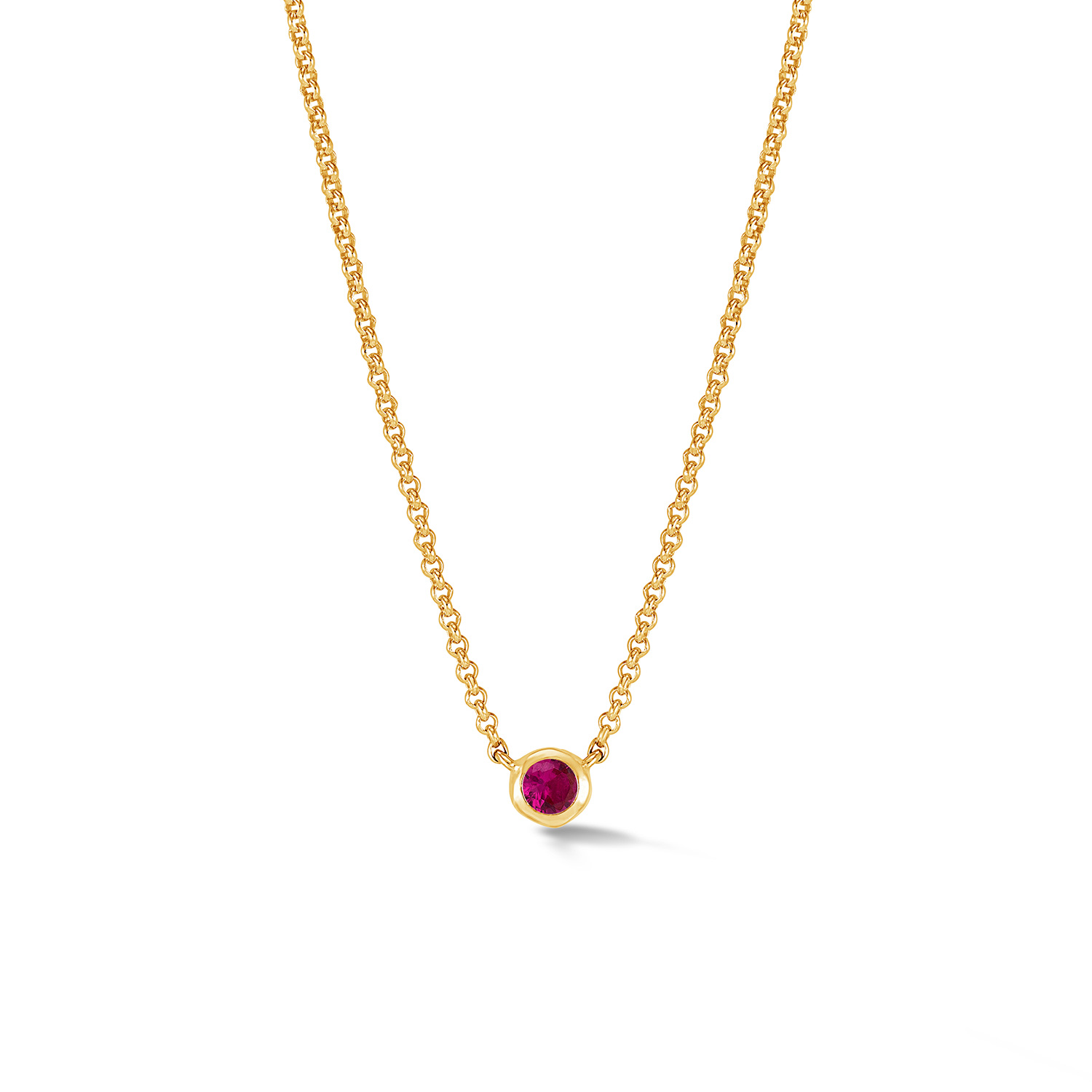 Dower & Hall Women's Ruby Round Dewdrop Pendant In Gold Vermeil In Gold