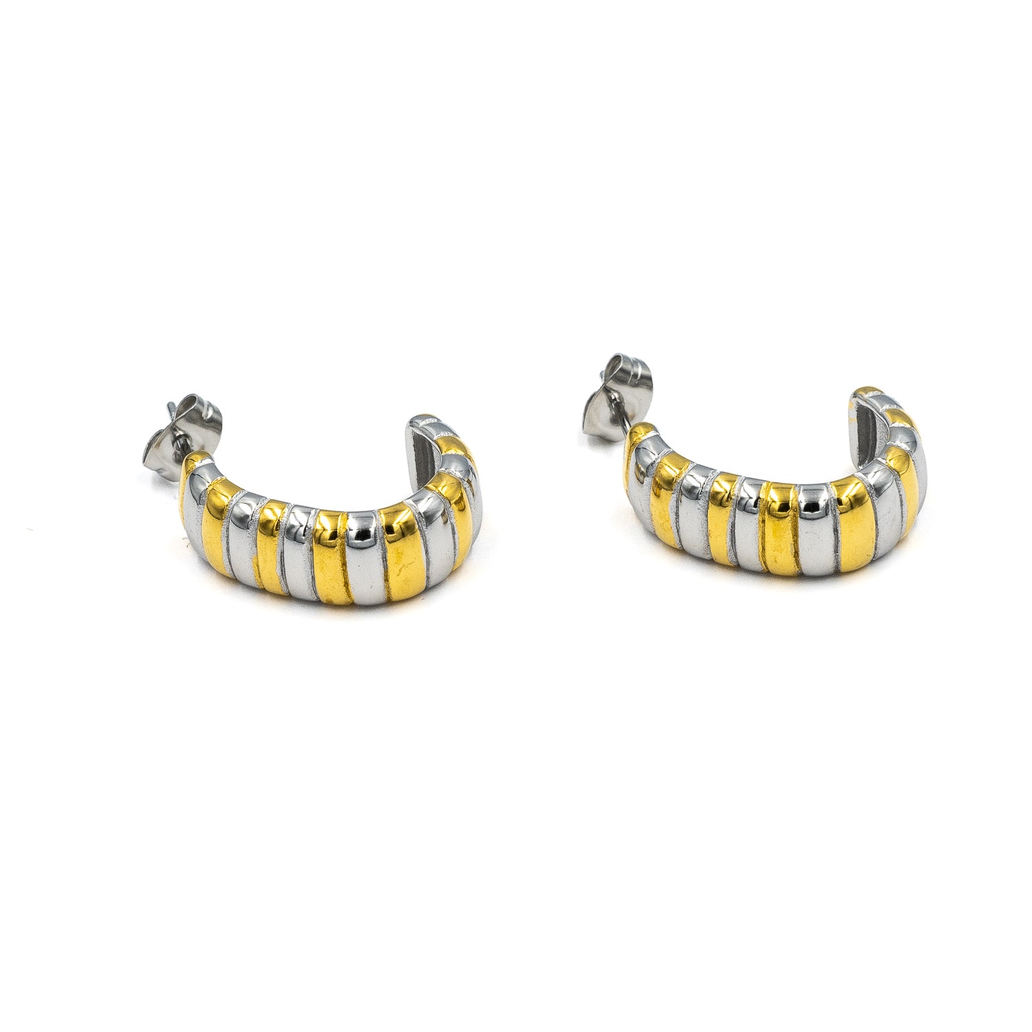 Superdivajewellery Women's Gold / Silver Cara Mixed Metal Stud Drop Earrings In Multi