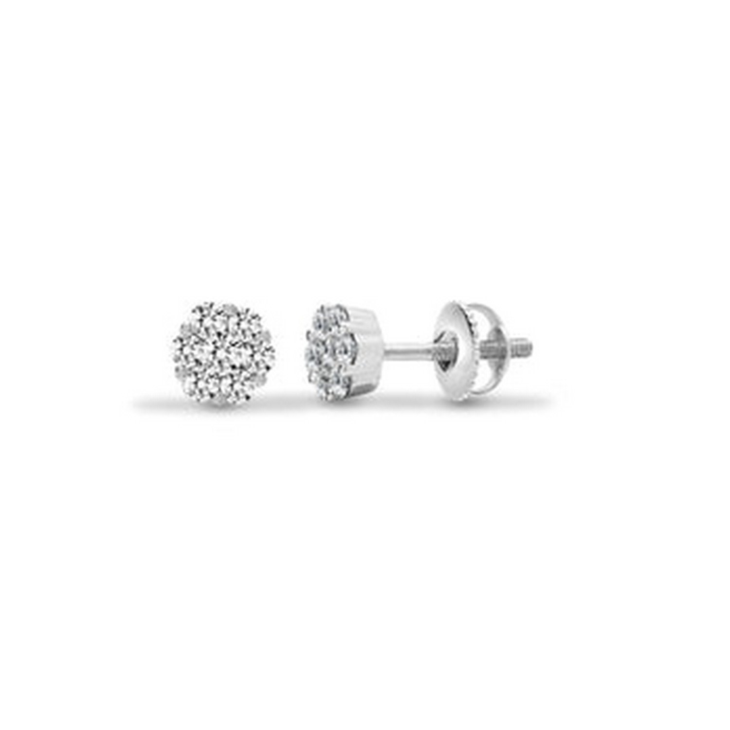 Women’s White Diamond Stone Cluster Earrings Cervin Blanc