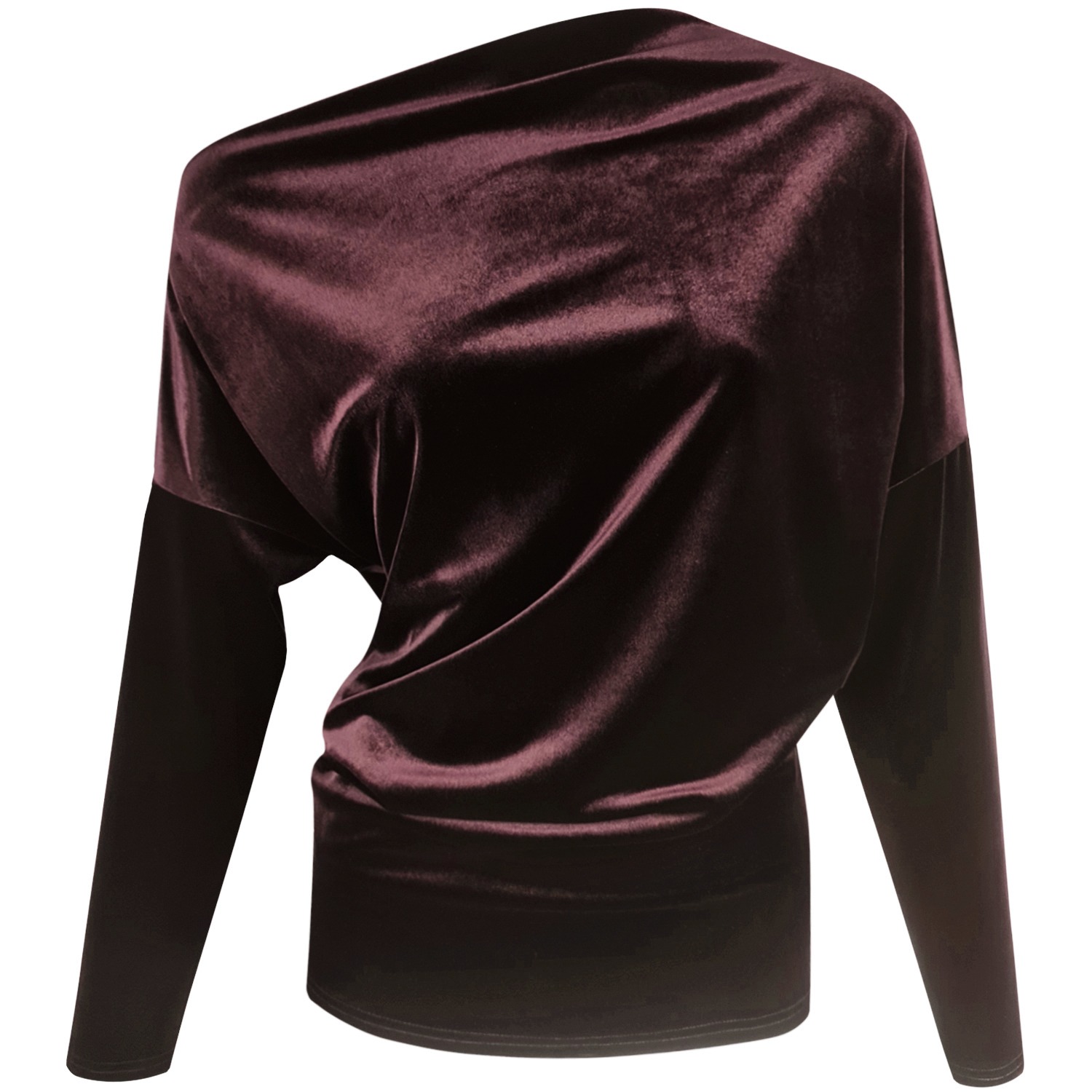 Me&thee Women's Must Be Love Wine Velvet Drop Shoulder Top In Burgundy