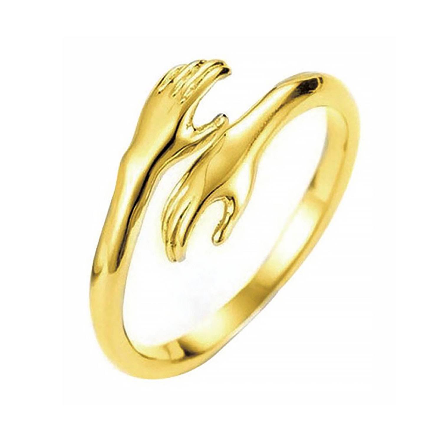 Women&rsquo;s Hugging Hands Wraparound Gold Ring | Shaded the Label