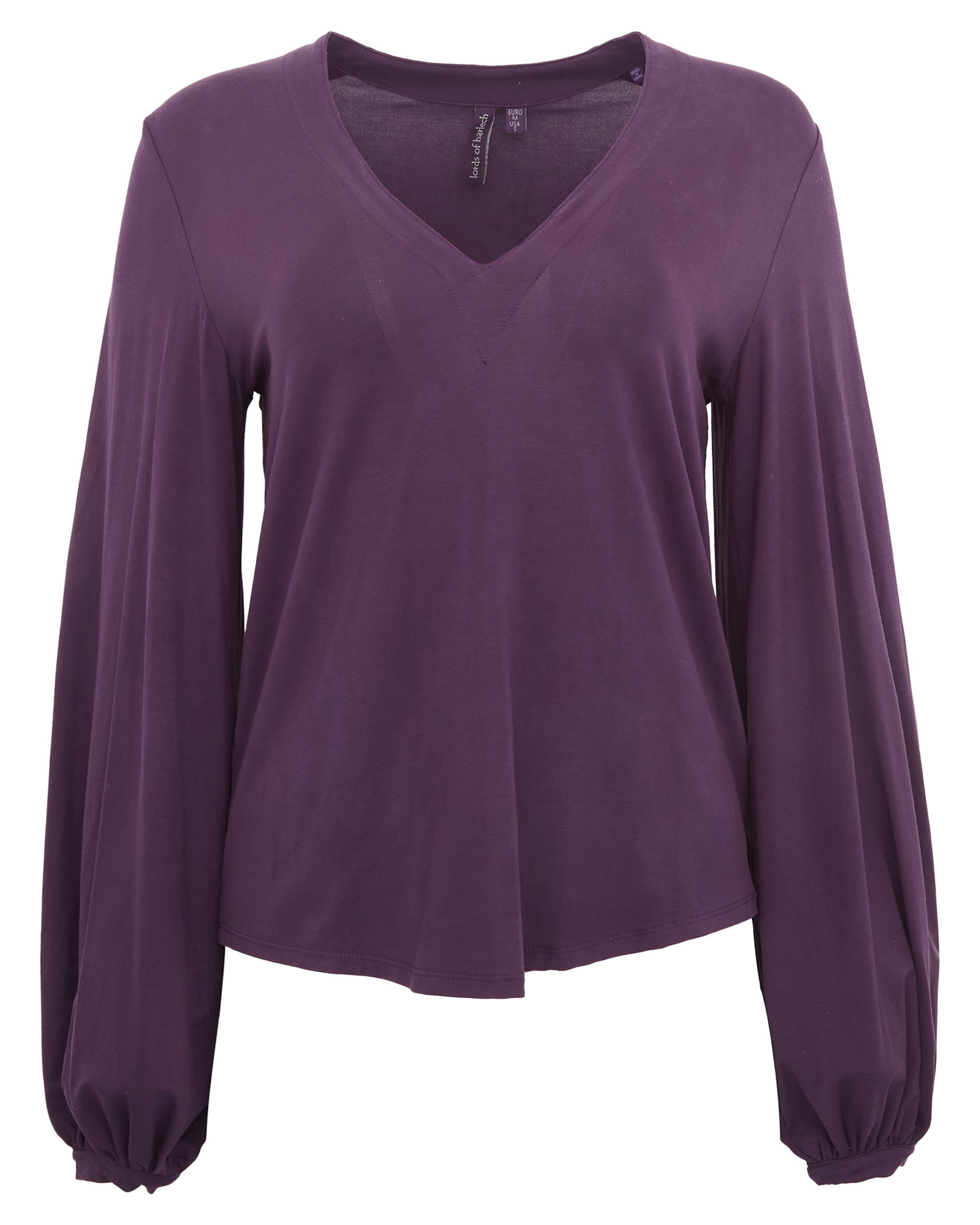 Lords Of Harlech Women's Purple Val Long Sleeve V-neck Shirt - Plum In Purple