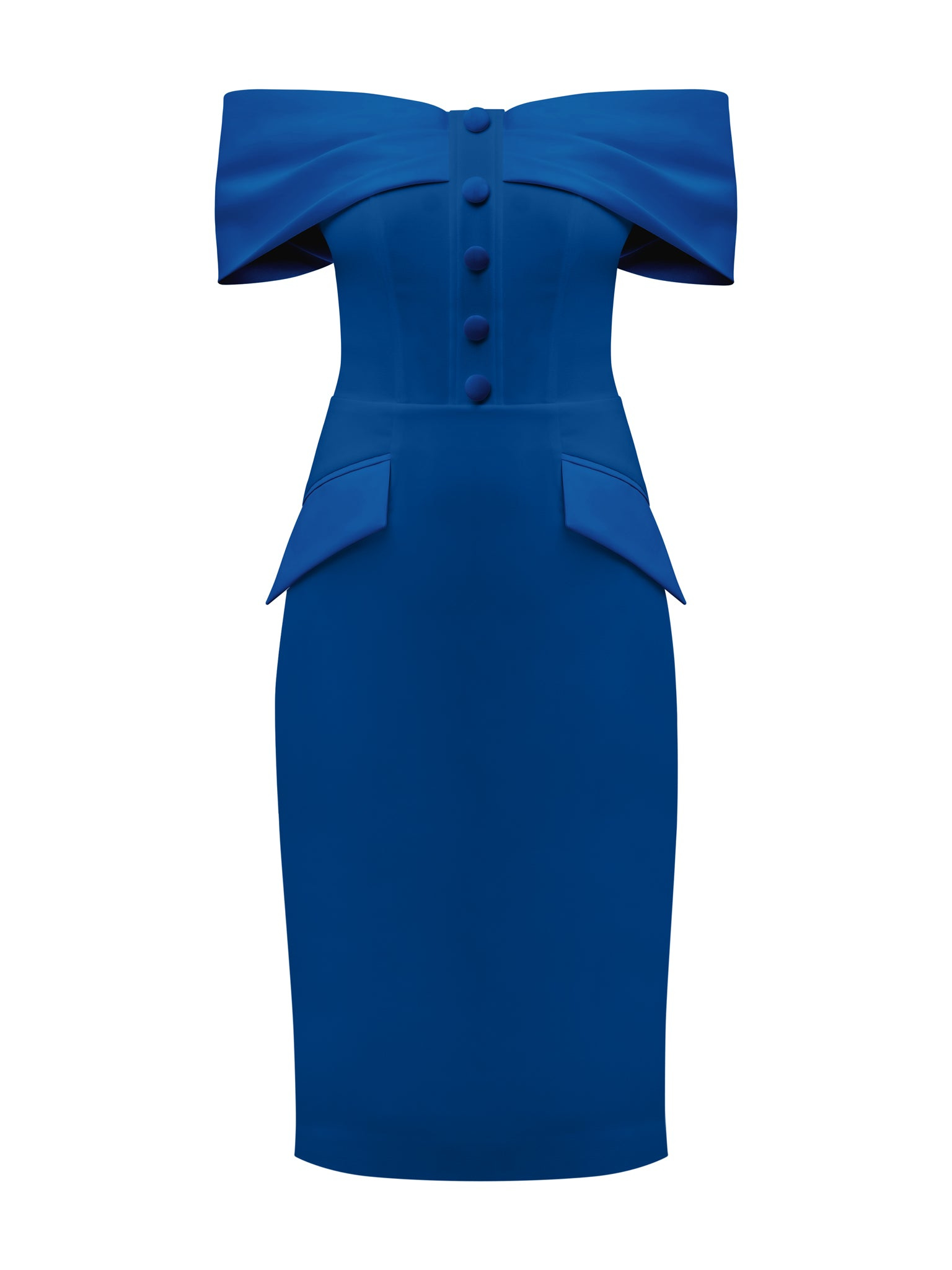 Tia Dorraine Women's Steel Confidence Off-shoulder Midi Dress - Azure Blue In Blue