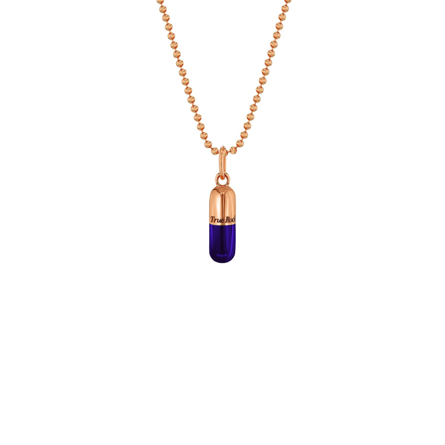 Women’s Pink / Purple / Rose Gold Purple Enamel & Rose Gold Plated Small Pill Pendant True Rocks