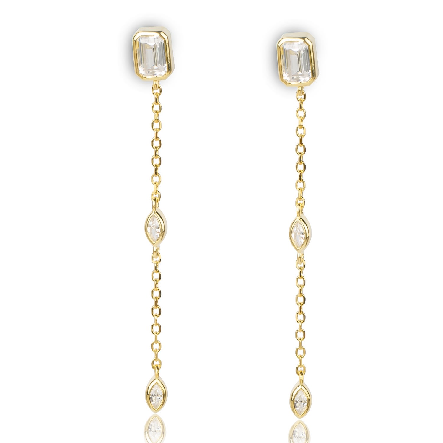 Ep Designs Women's Gold Elona Baguette Stone Earring In Gold
