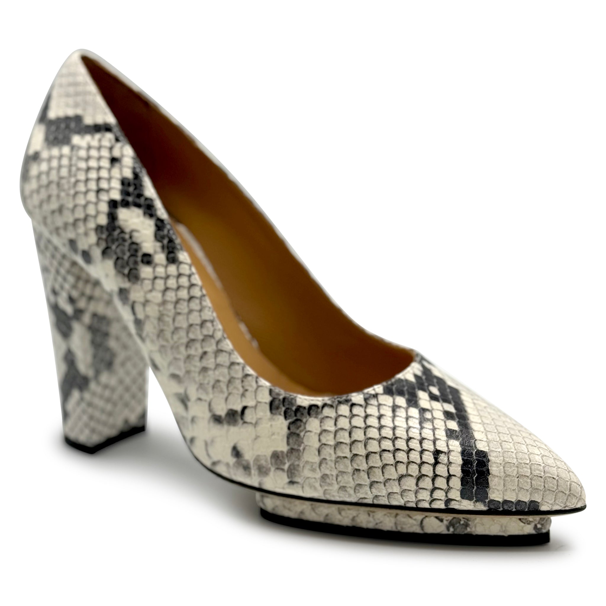Beautiisoles By Robyn Shreiber Made In Italy Women's Neutrals / Black / White Pippa Natural Animal Print Leather Pump With Comfortable Platform D In Black/white