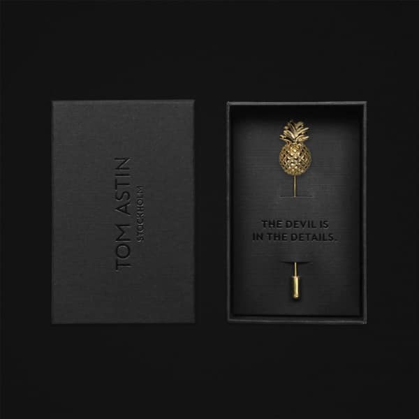 Tom Astin Fruit Bomb Gold Lapel Pin
