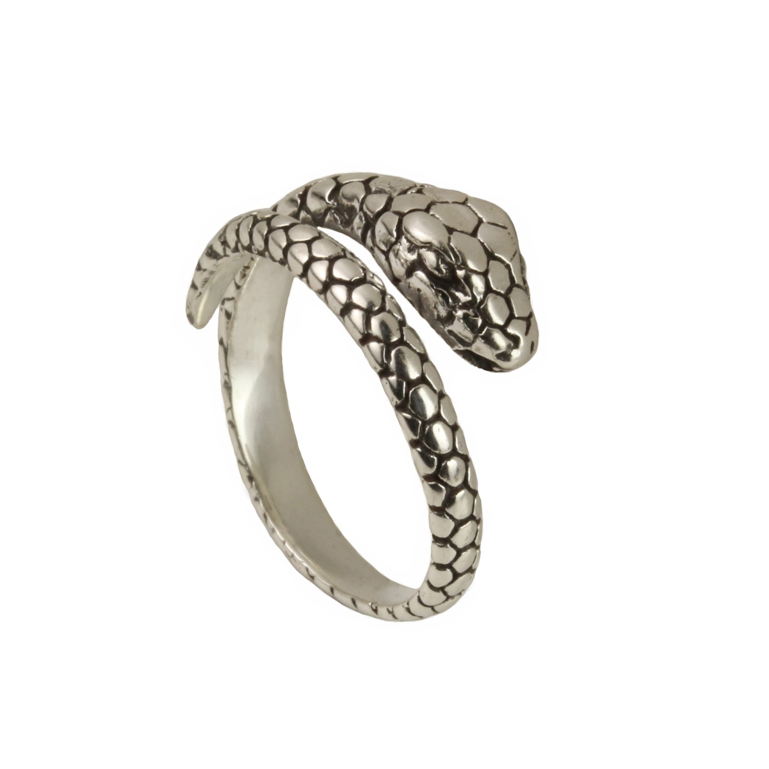 The Jewellery Store London Women's Adjustable Snake Ring In Sterling Silver