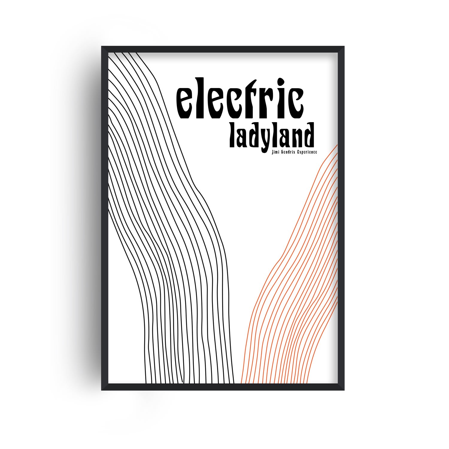 Electric Ladyland Jimi Hendrix Inspired Retro Gicle Art Print A2 420 X 594Mm Fanclub