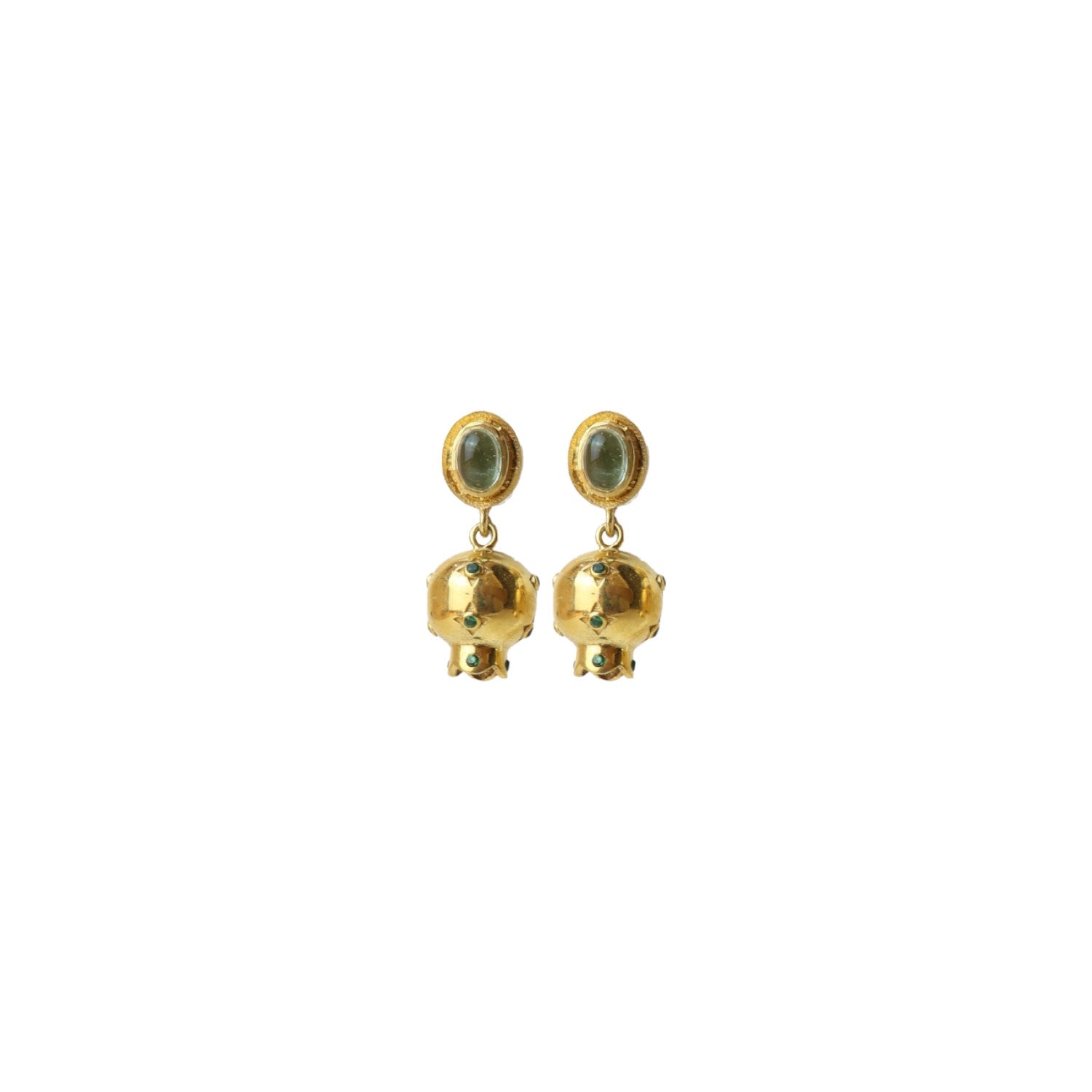 Sherie Boutik Women's Pomegranate And Green Tourmaline Earrings