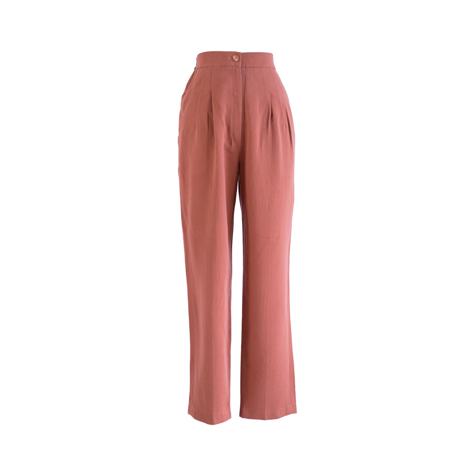 Sugar Cream Vintage Women's Yellow / Orange Vintage Polyester Peach Mid-rise Cut Side Pocket Trousers In Yellow/orange