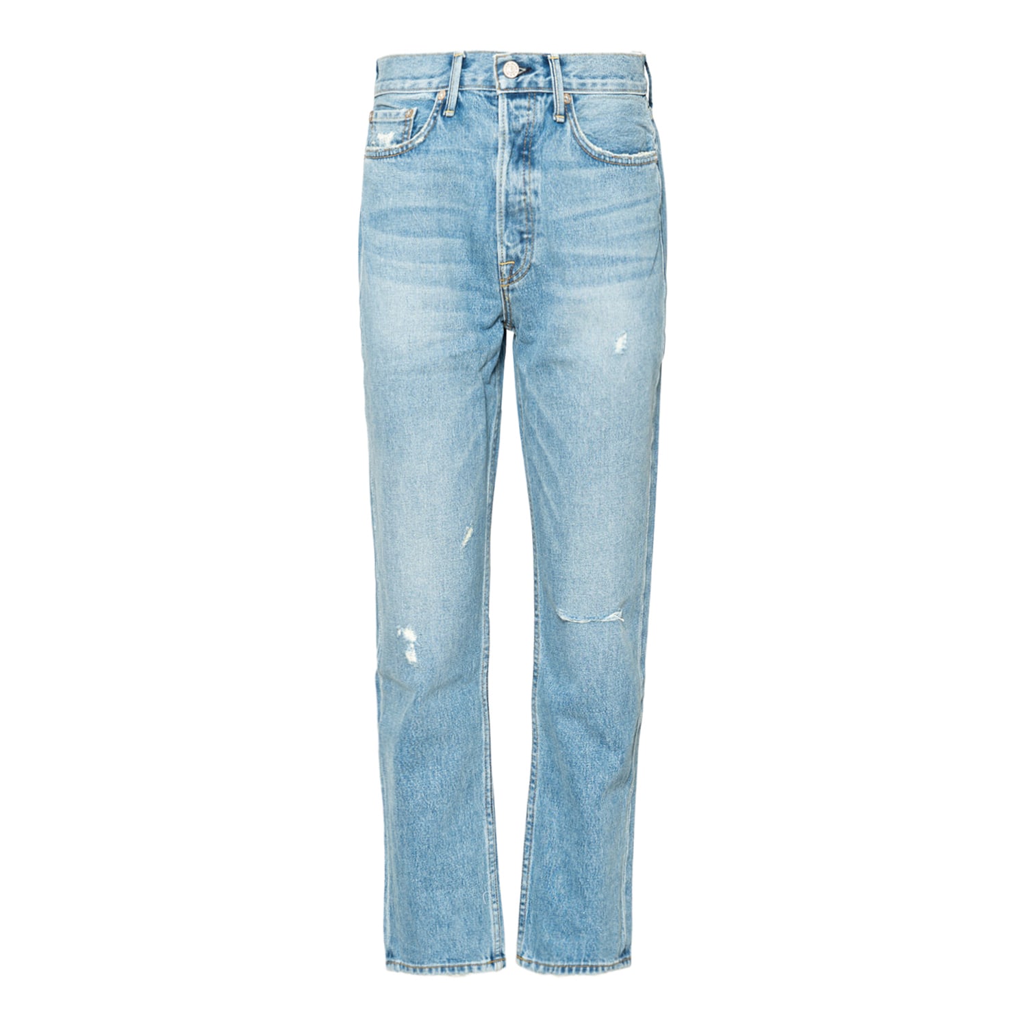 Noend Denim Blue Claude High Rise Straight Crop Jeans In Retro In Blue