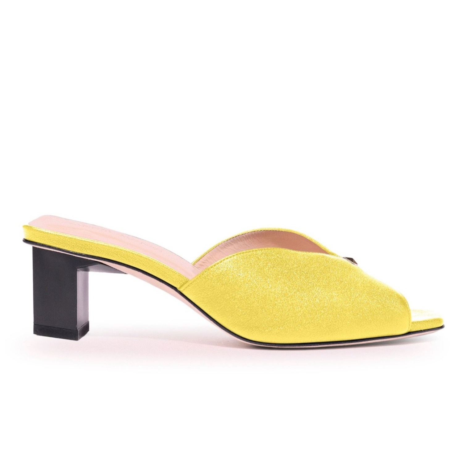 Tiffany Yellow Mule Low Heels | Tiannia Barnes | Wolf & Badger