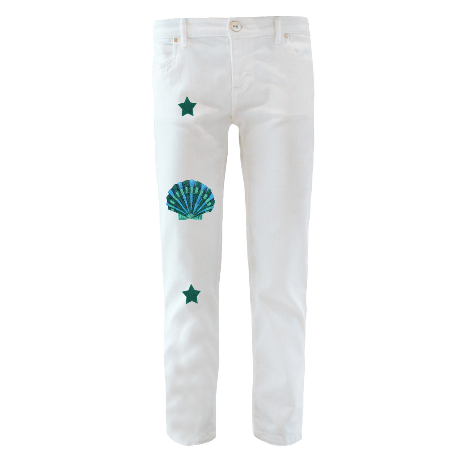 White / Green Emerald Boyfriend 25" My Pair of Jeans