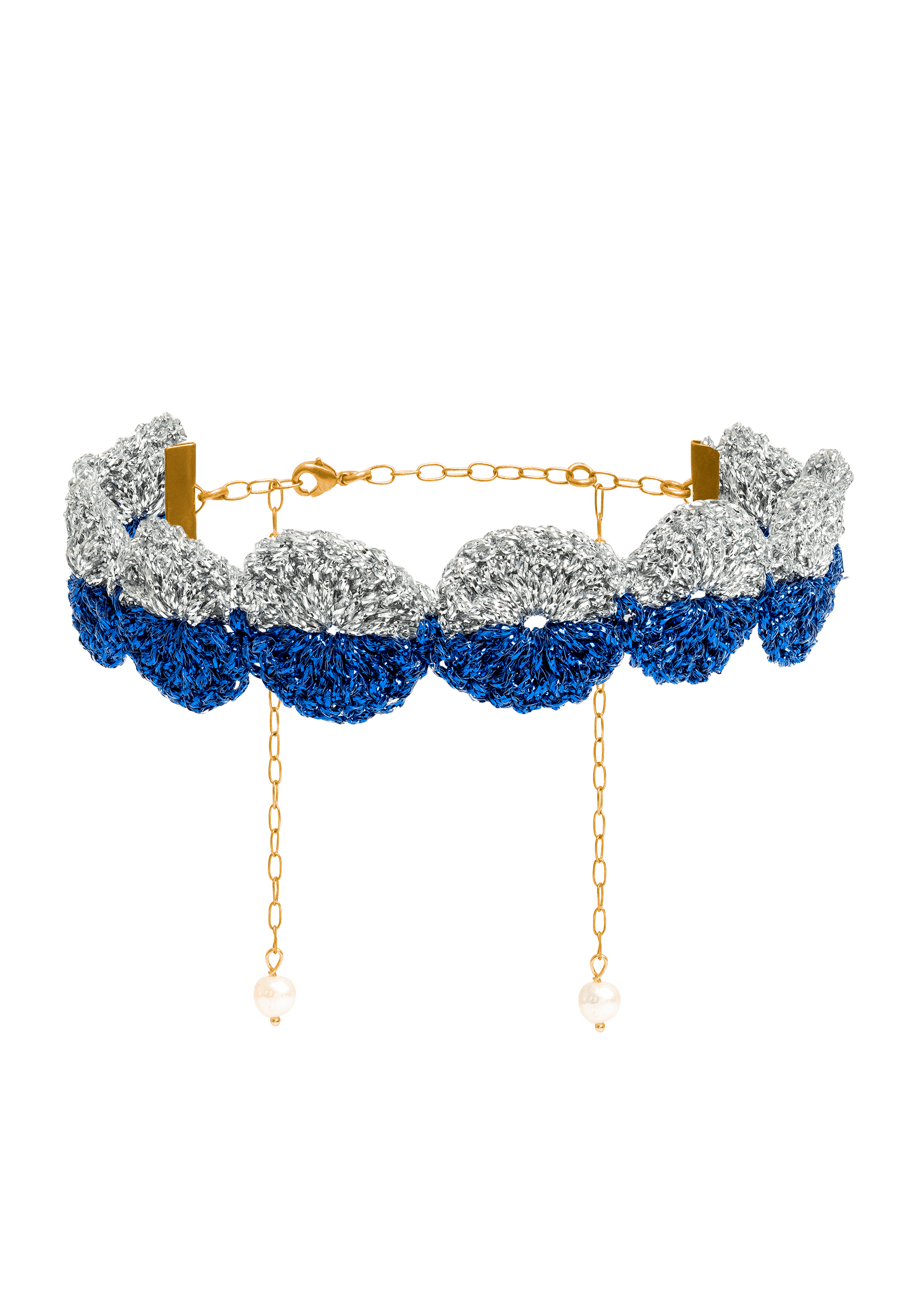 Women’s Blue / Silver Silver And Blue Ball Savina Choker Lavani Jewels