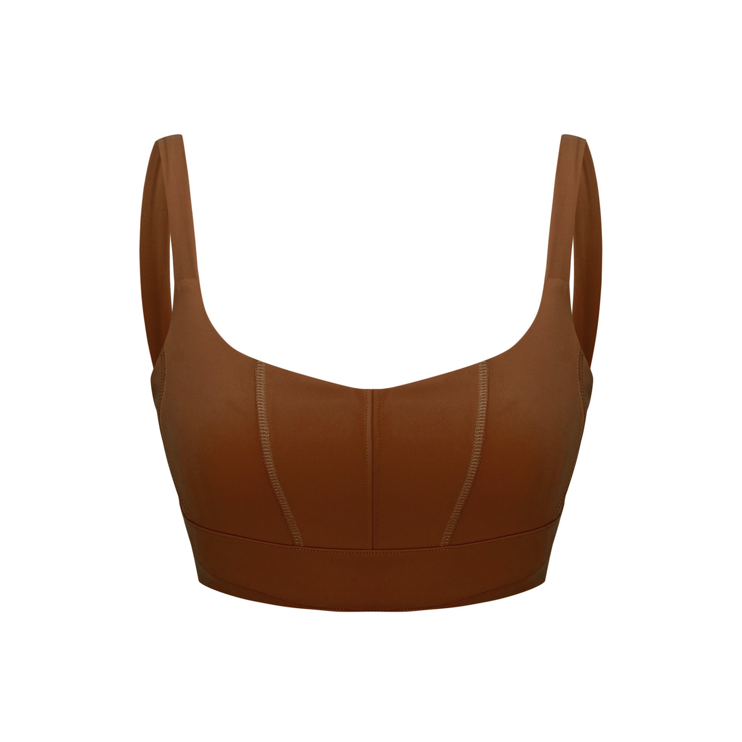 Pcfg Women's Bra With Stitch Detail - Brown In Brown