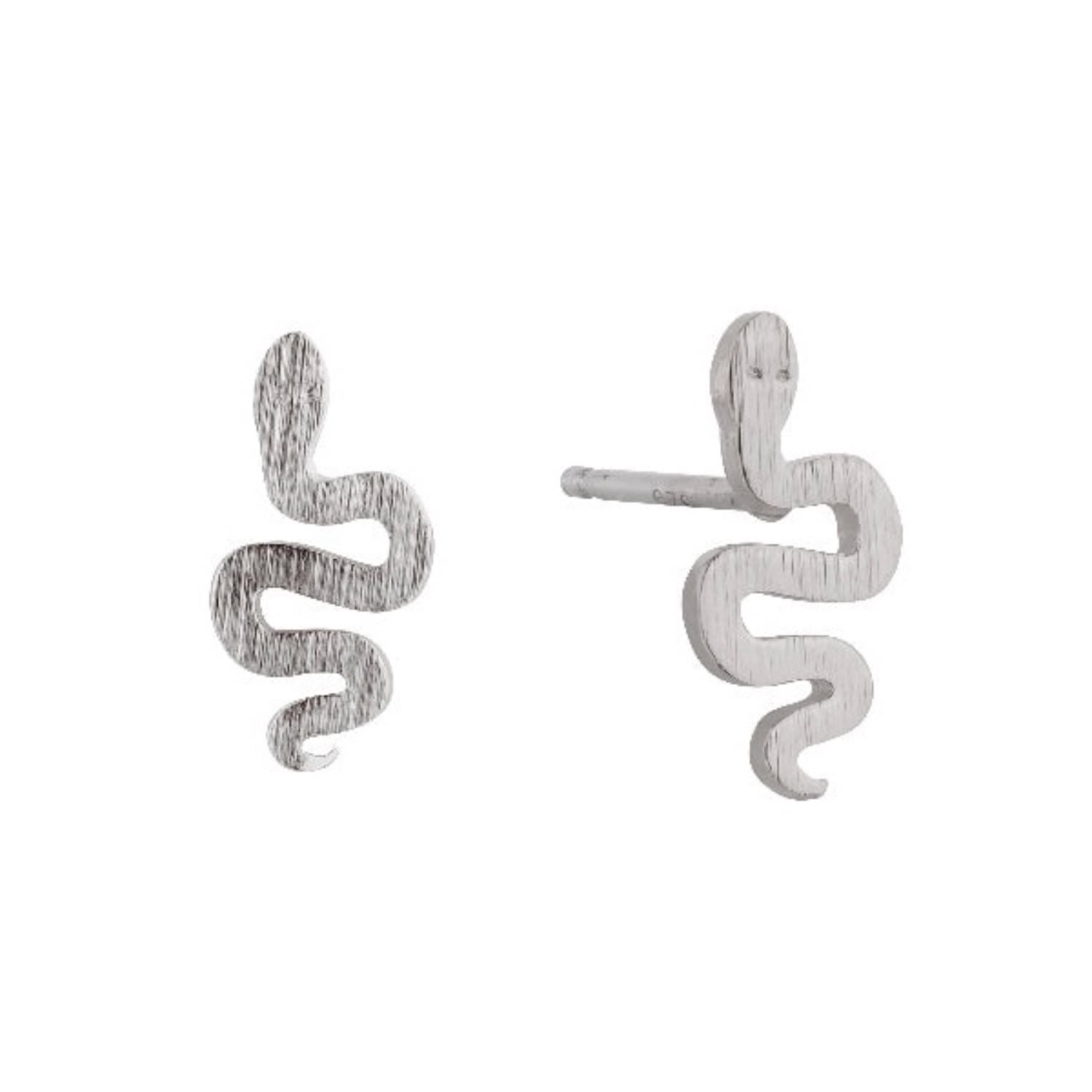 Women’s Annie Apple Rio Sterling Silver Brushed Snake Stud Earrings Bermuda Watch Company