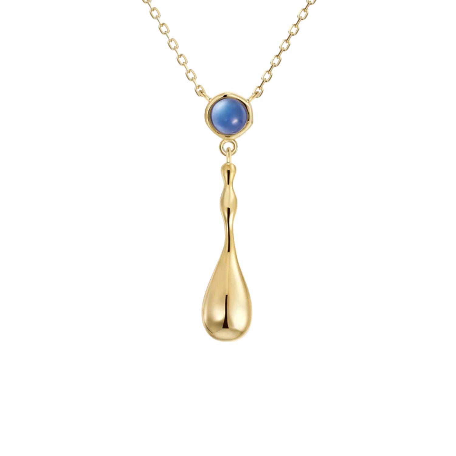 Vanimy Women's Gold Seren Flow Gemstone Droplet Necklace