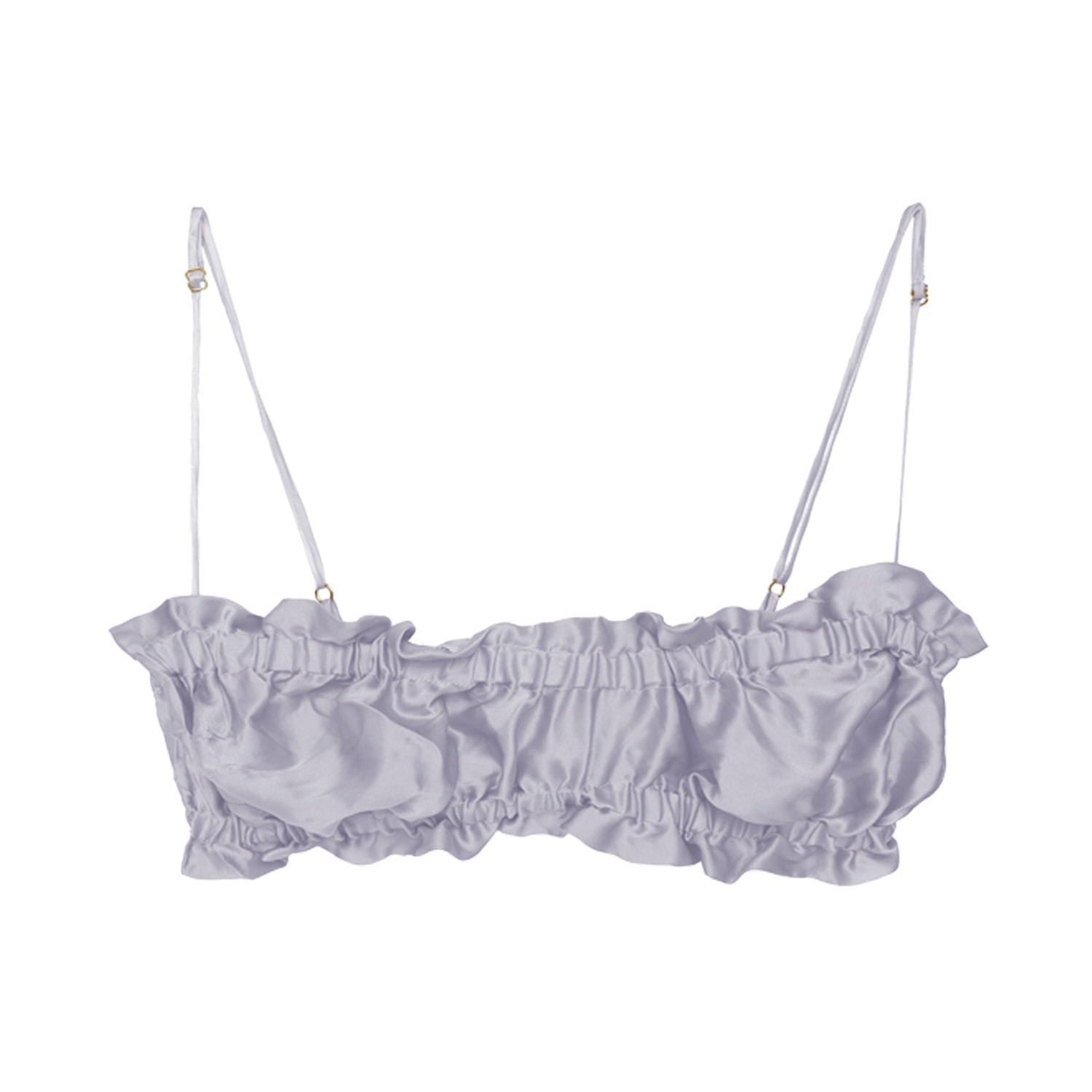 Crease Women's Pink / Purple Silk Scalloped Bandeau Bra - Lilac In Pink/purple