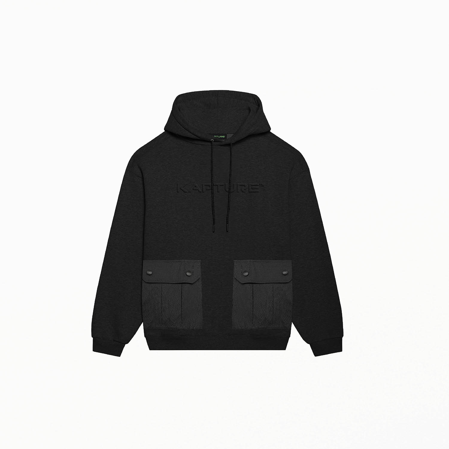 Kapture Unisex Travel Logo-print Pocket Hoodie - Black In Black