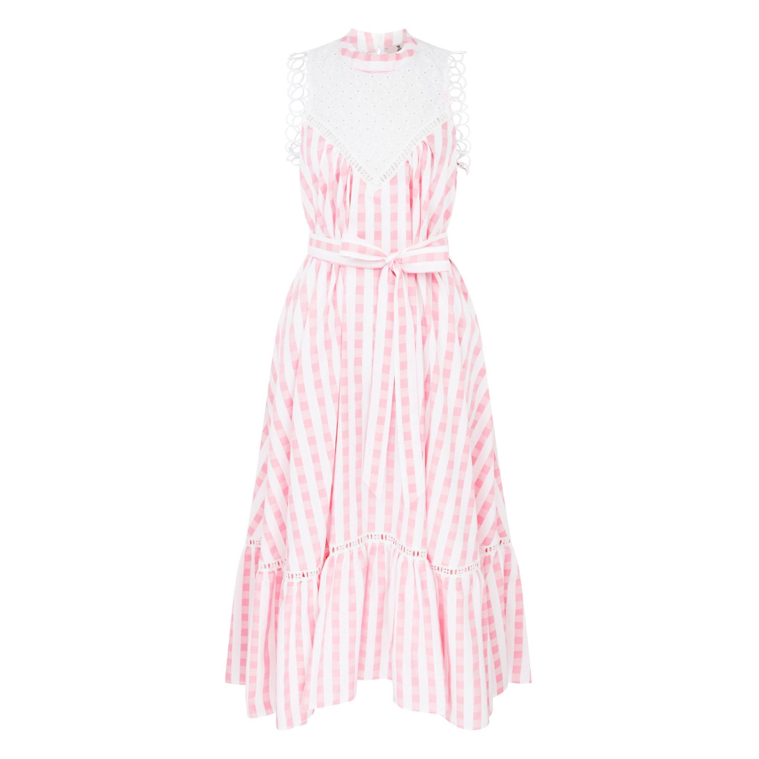 Pink / Purple La La Lady Gypsy Getty Dress In Pink White Gingham Small Lisa the Label