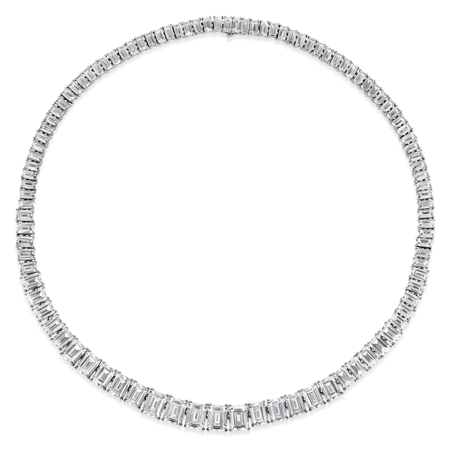 Women’s White Grace Emerald Cut Eternity Necklace Anna Zuckerman