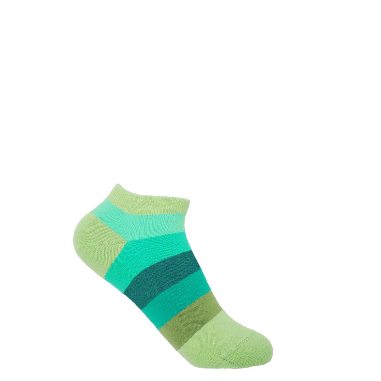 Peper Harow - Made In England Green Block Stripe Women's Trainer Socks – Earth