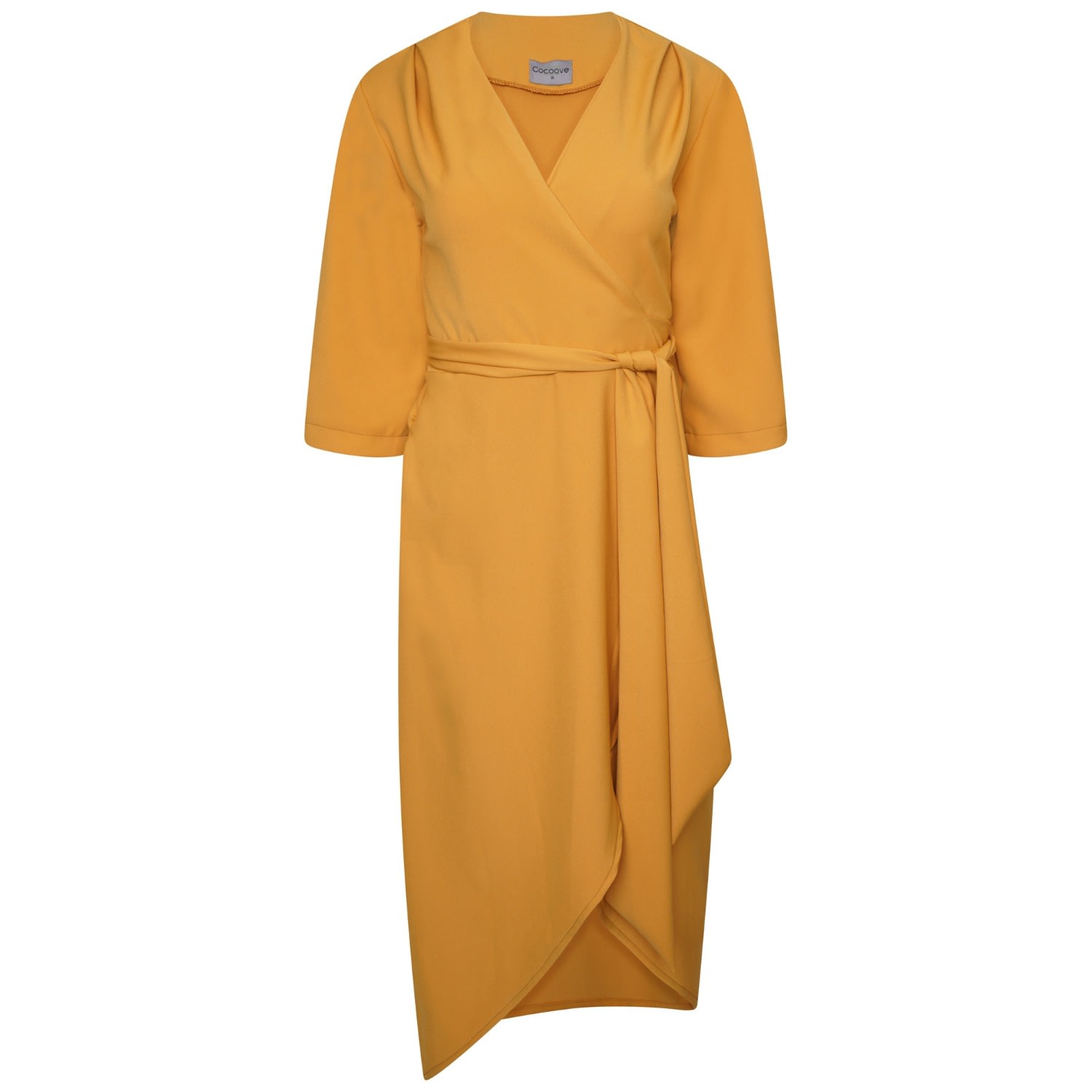 Women’s Yellow / Orange Rita Wrap Dress In Ochre Small Cocoove