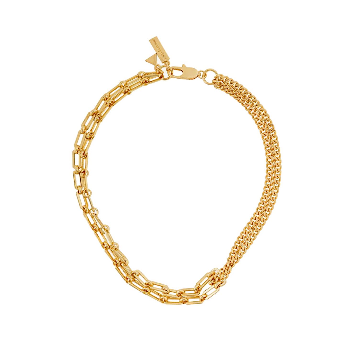 Gold Mixed Chain Necklace Coup De Coeur London Wolf Badger
