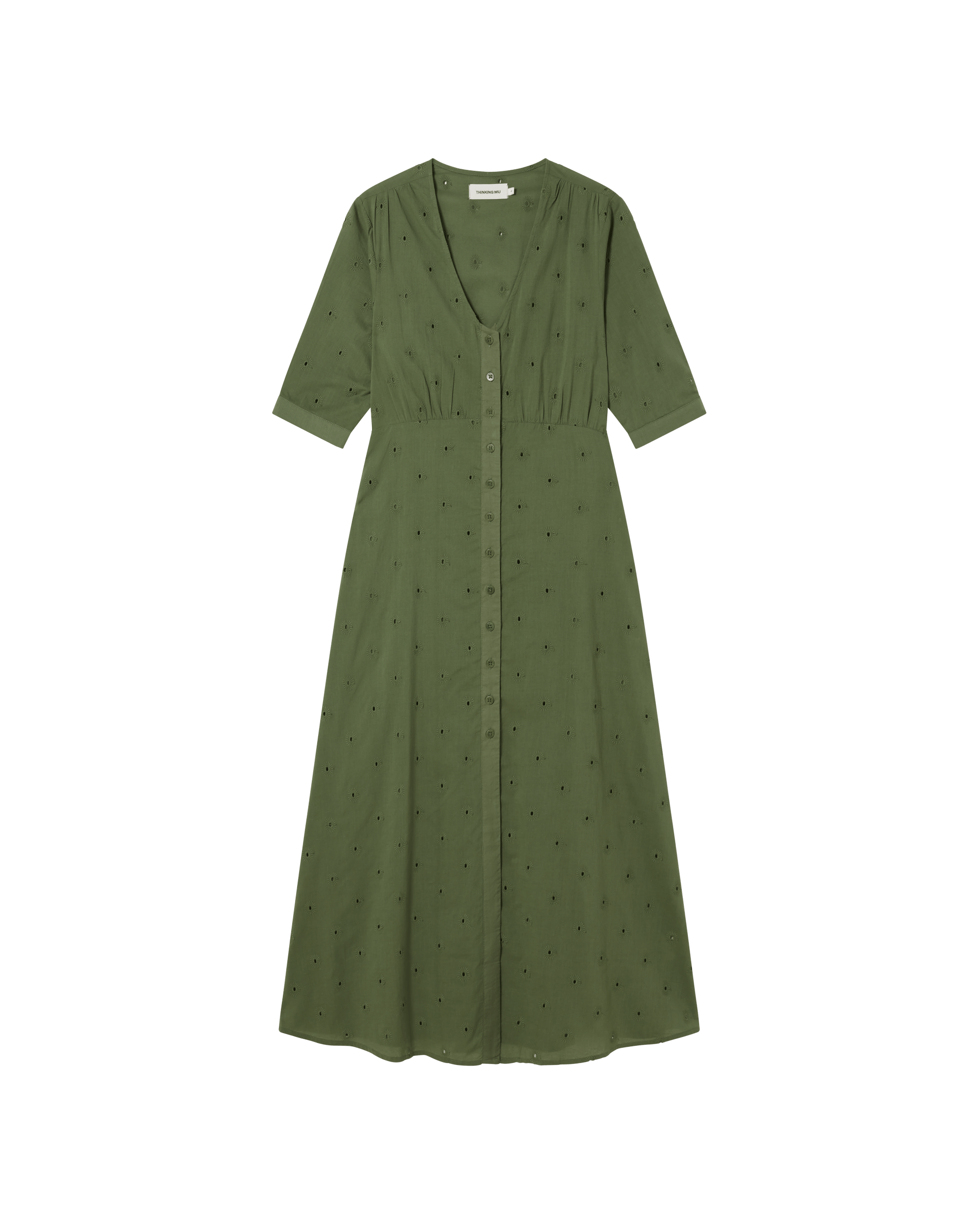 Thinking Mu Women's Green Cactus Camelia Dress