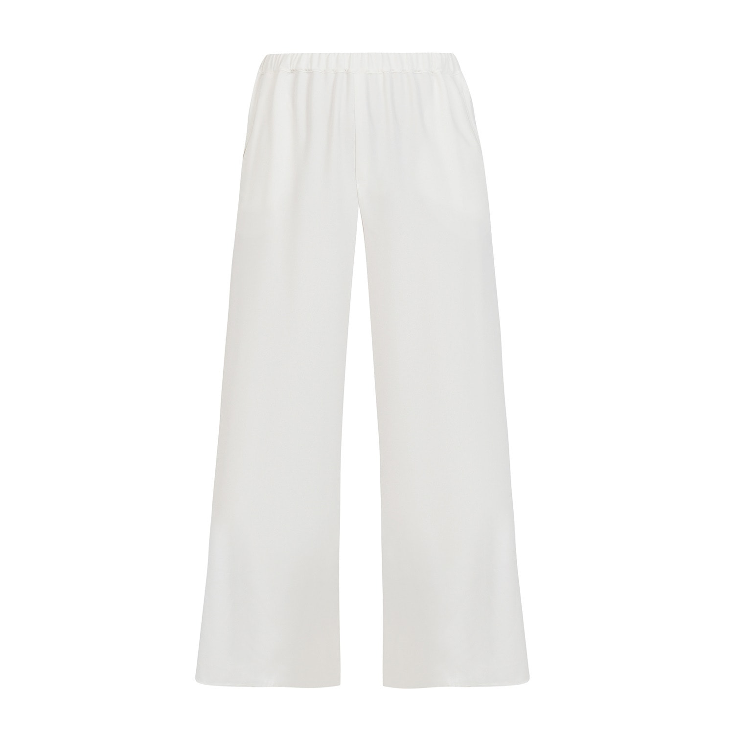 AVENUE 8 WOMEN'S HIGH WAIST SILK PANTS - WHITE