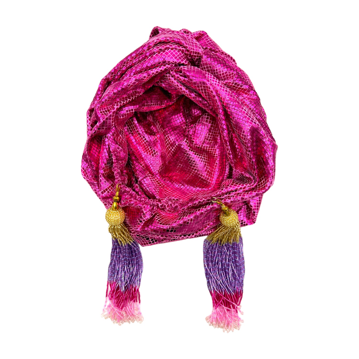 Women’s Pink / Purple / Red Magenta Snakeskin Luxe Turban Julia Clancey