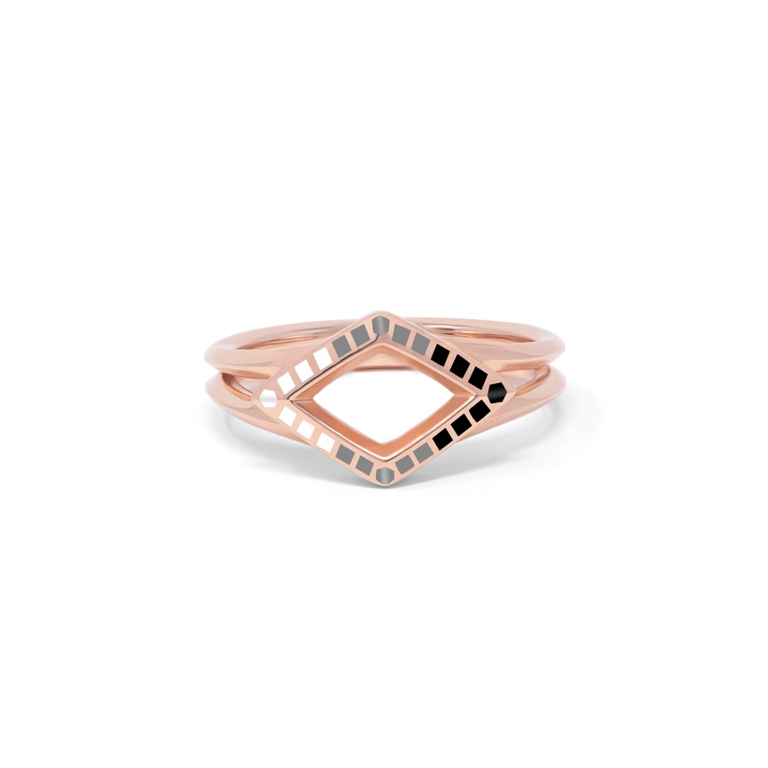 EDXÚ - End Ring - 18K Rose Gold Vermeil - Shadow Black