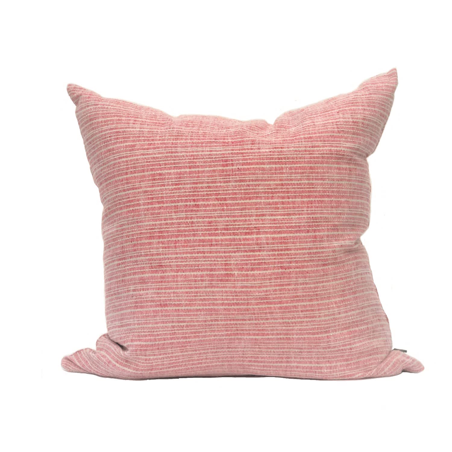 True Linen Coral Red Decorative Pillow True Linen Wolf Badger