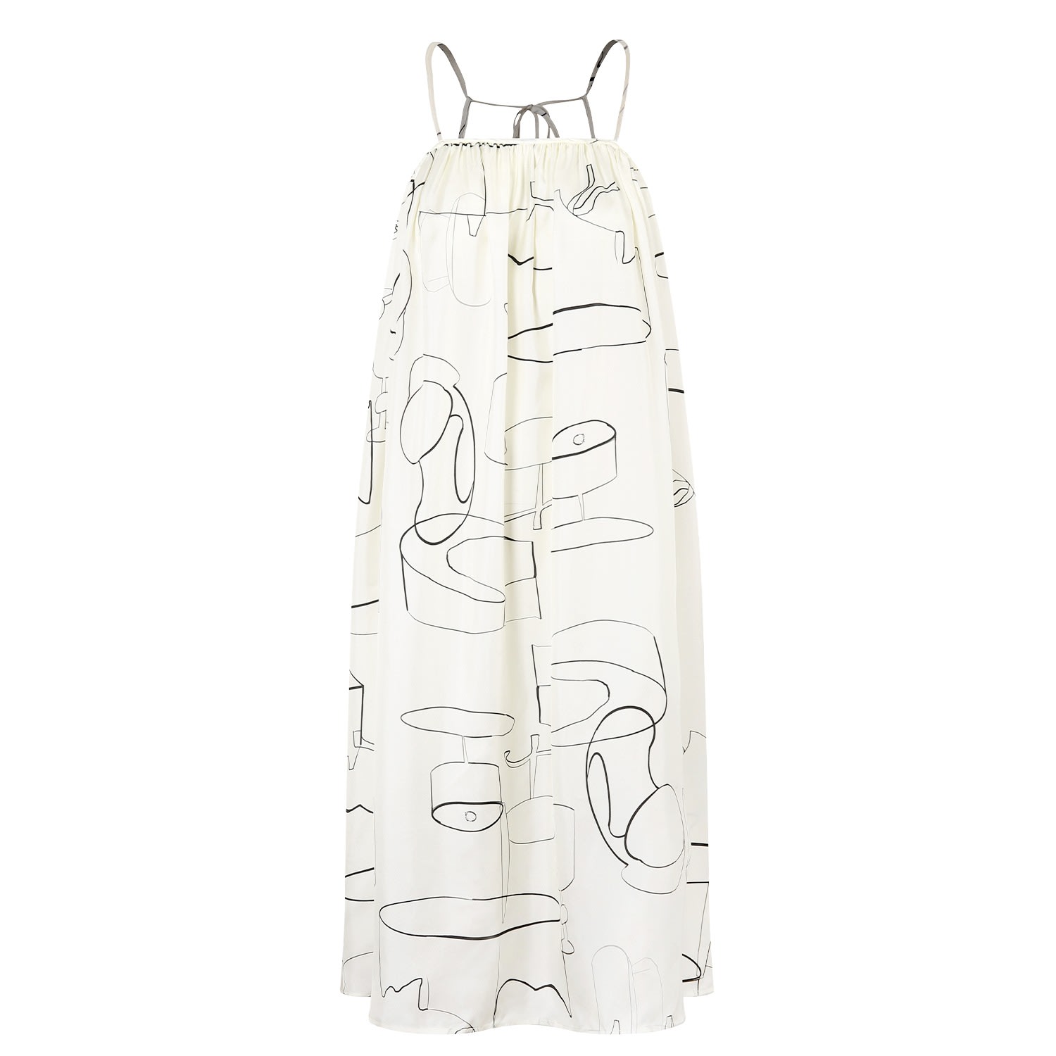 Women’s Not Just Pajama Home Gallery Silk Vacation Dress - White M