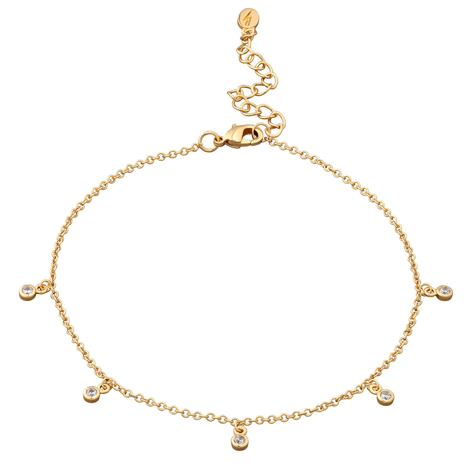 Scream Pretty Women's Gold Anklet With Sparkle Drops In Gold