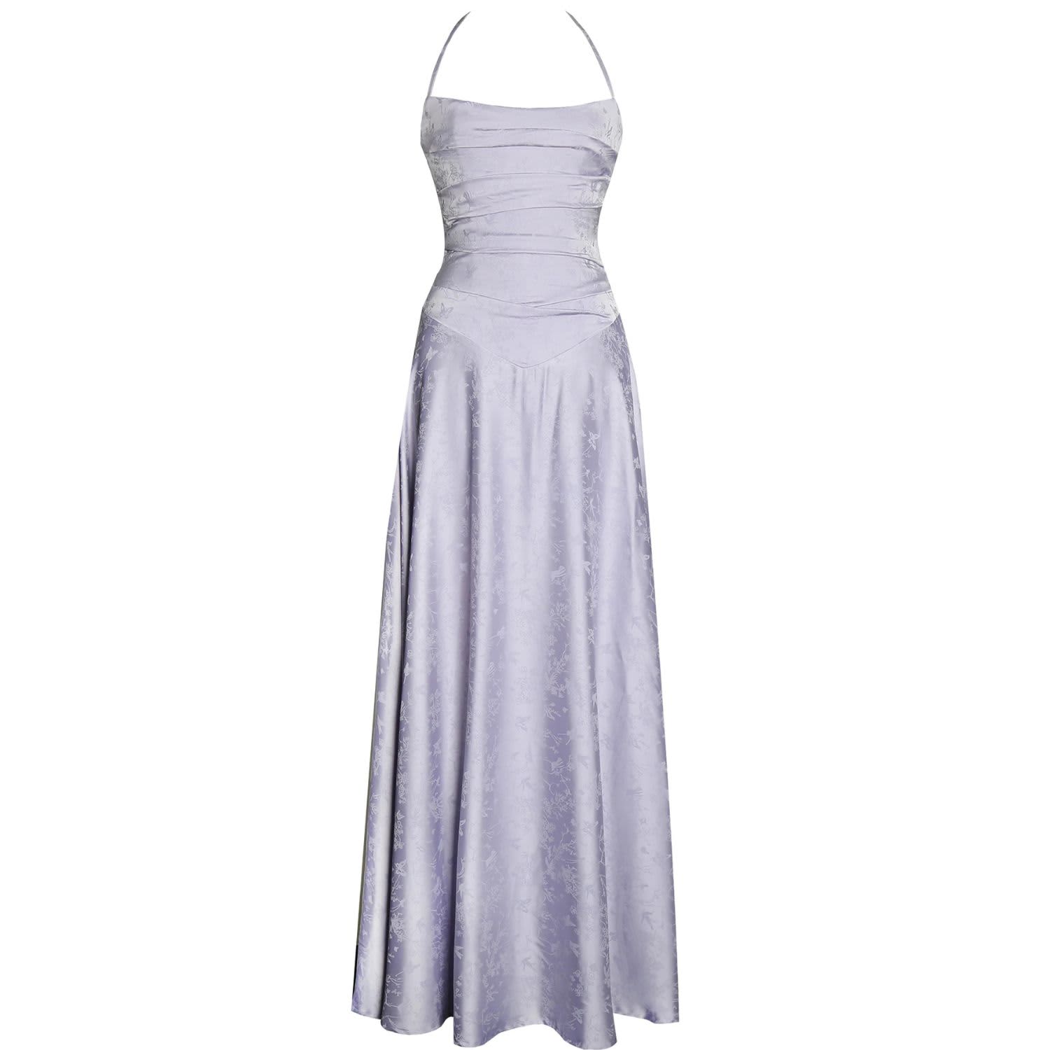 Raegan Taro Purple Jacquard Rouched Maxi Dress | Miss Circle New York |  Wolf & Badger
