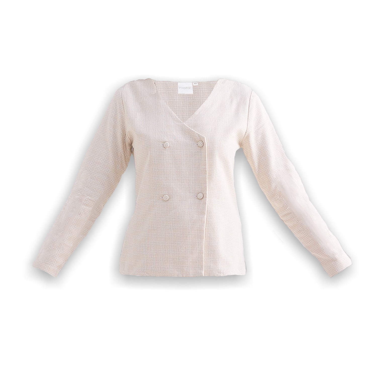 Reistor Women's White Fitted Cotton Tweed Jacket In Cream In White