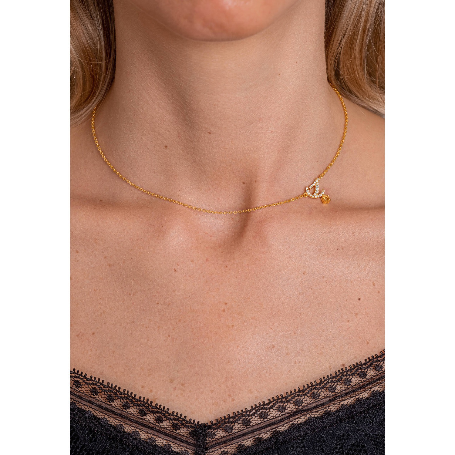 Lavani Jewels Women's Gold / White Zircon "s" Initial Necklace In Gold